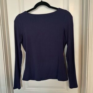 Abercrombie ribbed double lined top slash neckline